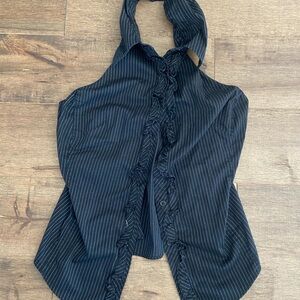 Express Black and White Striped Women's Blouse